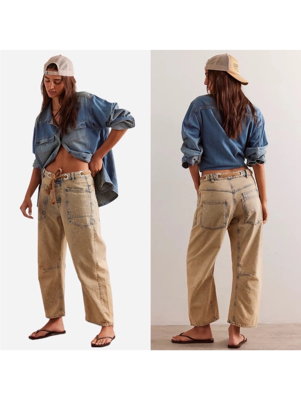 We the Free People Moxie Barrel Jeans Cowboy Sz 12R/31R EUC - Picture 2 of 6